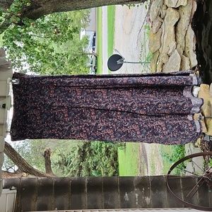 Floral Maxi Skirt Pink Blue Boho Modest Small